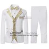 Slim Fit Boys Suits 3 Pieces Blazer Vest Pants Bowtie Jacket with Gold Rims for Wedding Party Prom Tuxedos Costumes Hommes 2