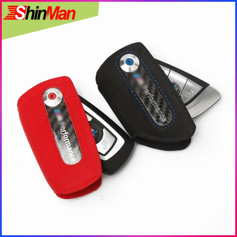 ShinMan Carbon fiber Car key Case Cover For BMW F11 F15 F16 F20 F22 F25 F26 F45 F21 F30 F31 1 2 3 4 5 6 7 Series X3 X4 X5 X6