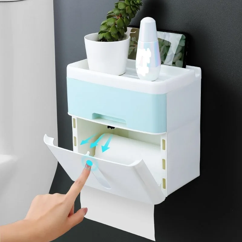 

Toilet Paper Holder Storage Box Bathroom Toilet Put Paper Shelf Toilet Moisture Household Large Capacity Hand Carton Paper Towel