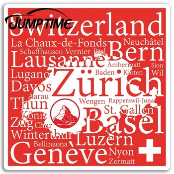 

Jump Time for Switzerland Map Vinyl Stickers Travel Sticker Laptop Luggage Truck Window Bumper Decal Waterproof Accessories