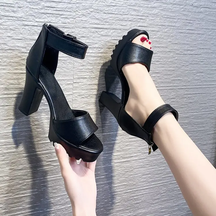 Wit Zomer Sandaal Schoenen Voor Vrouwen 2021 Nieuwe Collectie Sexy Peep Toe  Dikke Hakken Sandalen Platform Casual Russische Schoenen Vrouwen|Hoge  Hakken| - AliExpress