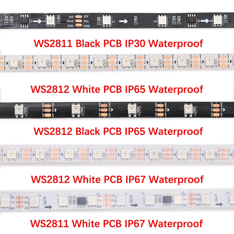 WS2812 Светодиодная лента 5 м 5 в RGB контроллер 5 в Светодиодная лента RGB WS2812 5 в вольт неоновый светодиодный фонарь WS2812B неоновая лента для подсветки телевизора