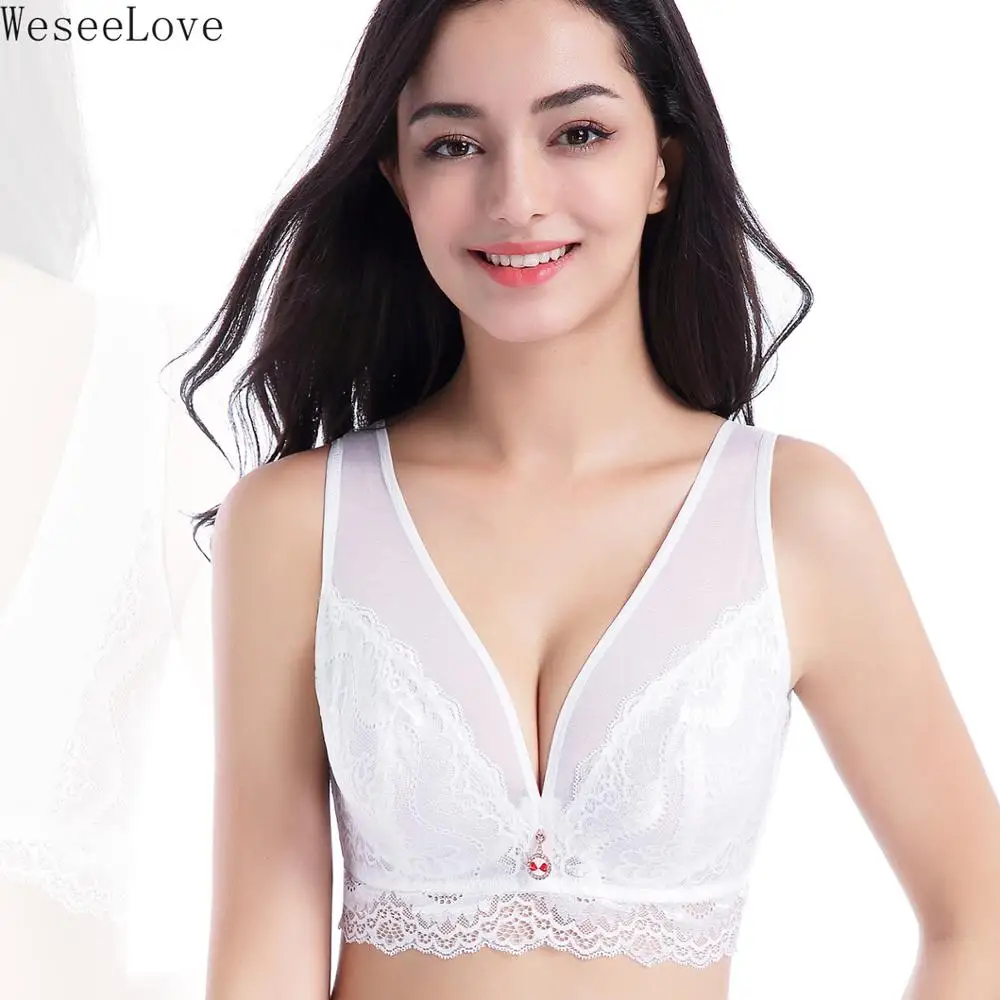WeseeLove 36-50 новых размера плюс бюстгальтер для Для женщин большой C D E чашки большие
