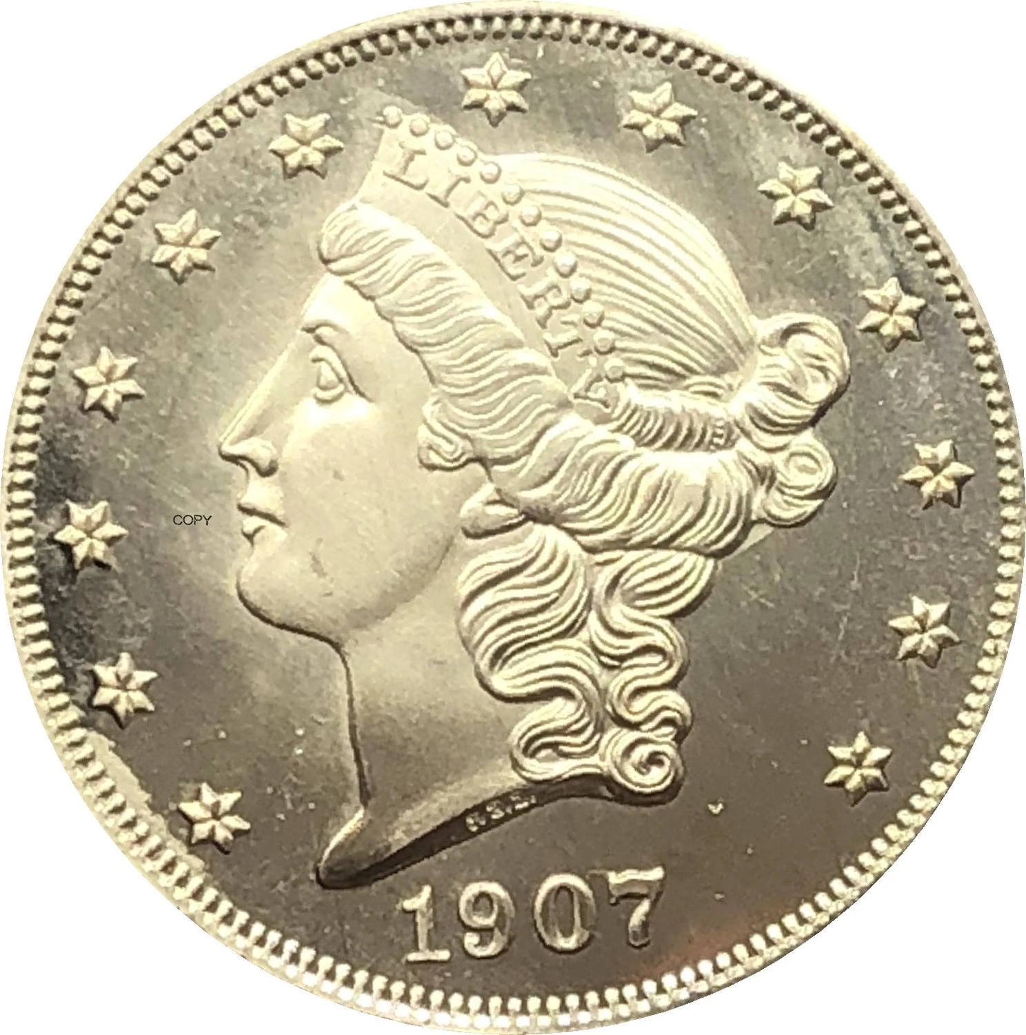 Liberty Head doble águila de los Estados Unidos, 1907, 1907 D, 1907 S, 20  dólares, Motto In God, We Trust, monedas de oro, monedas de copia de latón| Monedas sin curso legal| - AliExpress