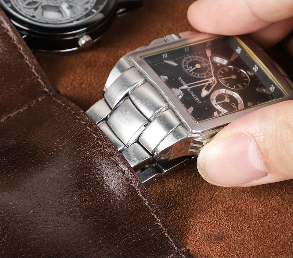 Nubuck Travel Watch Case - 6 Slots -watch