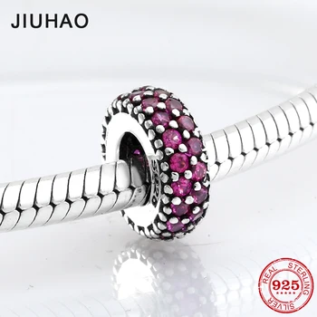 

New 925 Sterling Silver Fashion sparkling round shape blue CZ interval beads Fit Original European Charm Bracelet Jewelry making