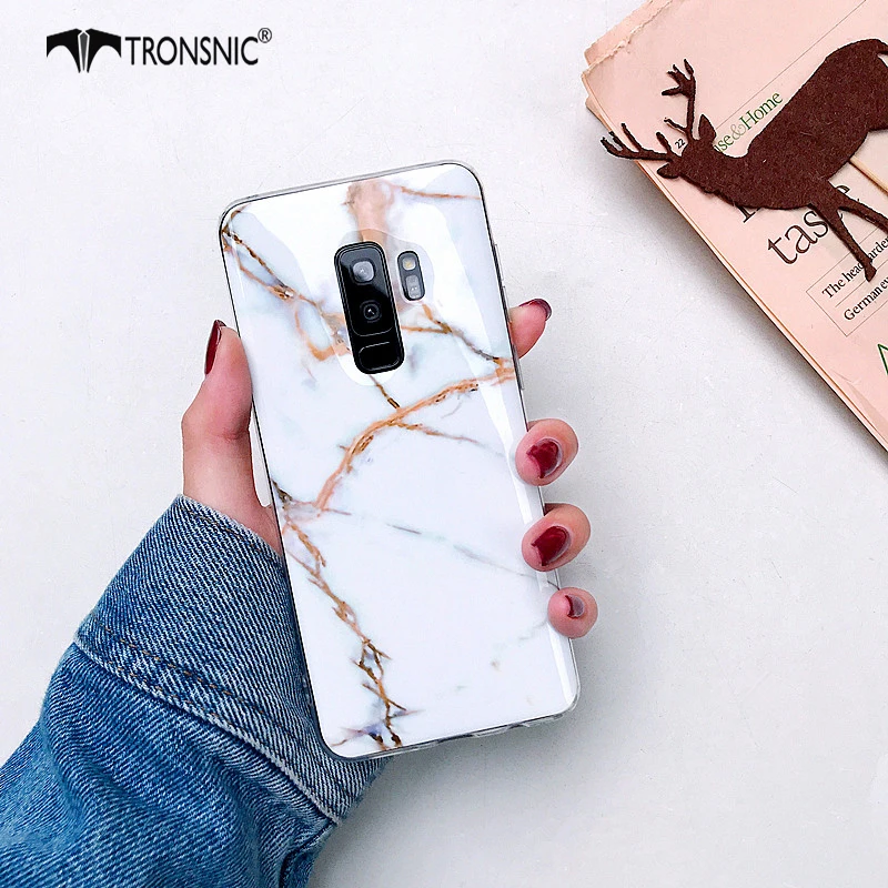 Marble Phone Case for Samsung Note 8 9 10 pro Soft Shiny Black White Gold Luxury S7 S8 S9 S10 Plus A9 A70 Cover | Мобильные телефоны