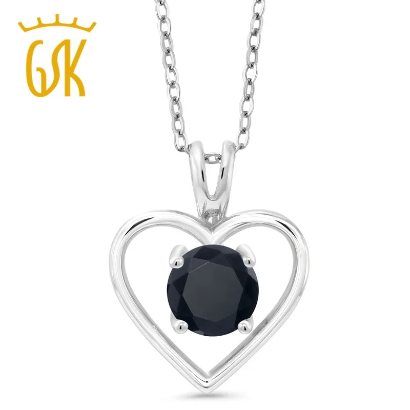

GemStoneKing 1.50 Ct Round Black Zirconia 925 Sterling Silver Pendant With Chain Elegant Fine Jewelry For Women