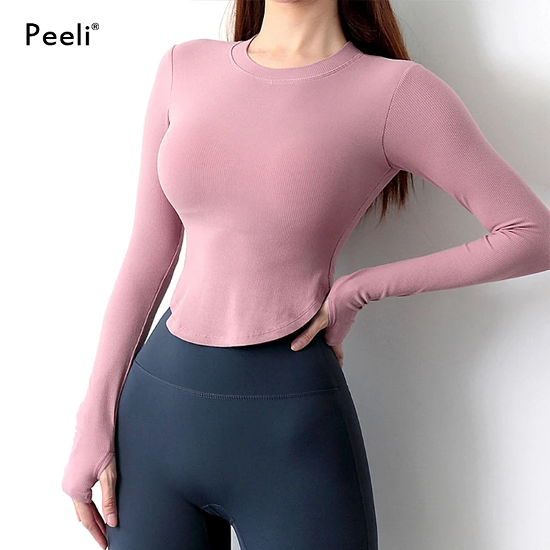 Sports T Shirt Yoga Top Sports Shirt Women Solid High Elastic