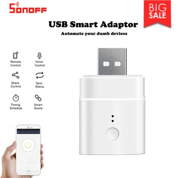 

Sonoff Micro 5V Wireless USB Smart Adaptor Flexible and Portable Make USB Devices Smart via APP Control Google Home Alexa
