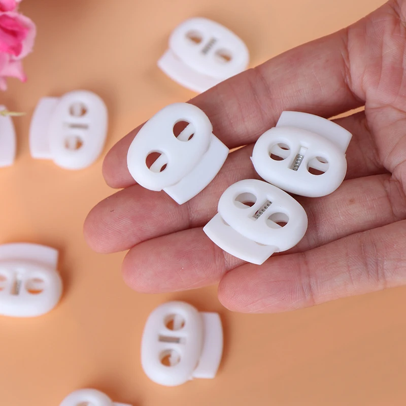 10pcs/lot New White Shoes Buckle Sport Shoelace Decorations Rope Locks Stopper Wholesale
