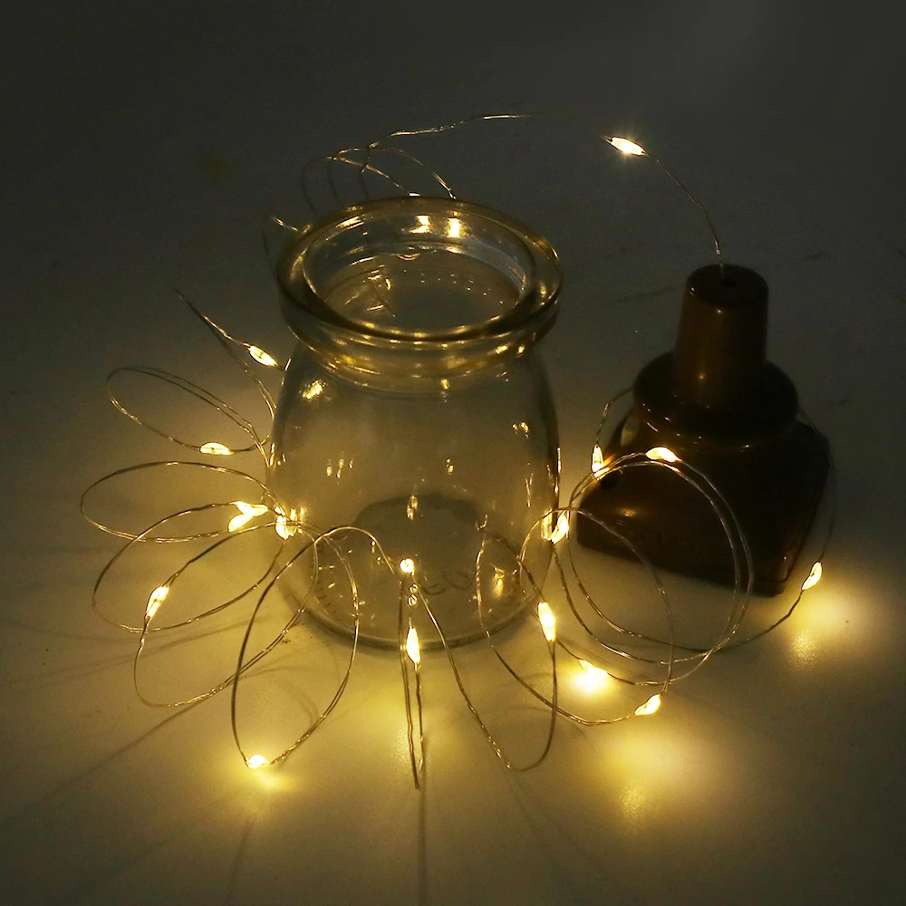 Wine Bottle Cork Copper Wire Fairy Lights Starry Solar Powered String Light Garland 2m 20 LEDs 1m 10 LEDs