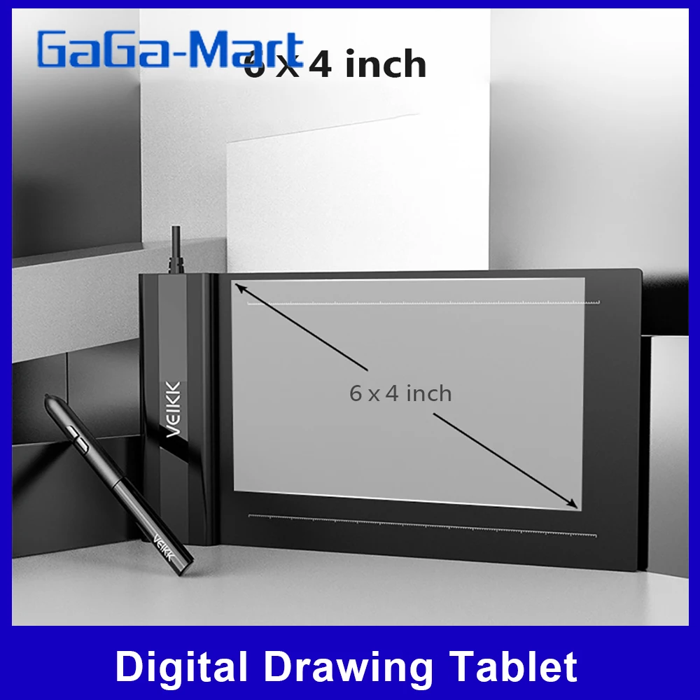 VEIKK S640 Digital Drawing Tablet 6*4 inch Pen with 8192 Levels Pressure Passive One-Touch Eraser Hand Painted | Компьютеры и офис