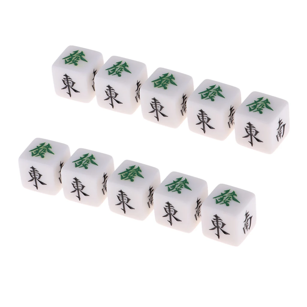 10 Pieces Mahjong Dice South Northeast West Wind Mahjong Games for Casino Games