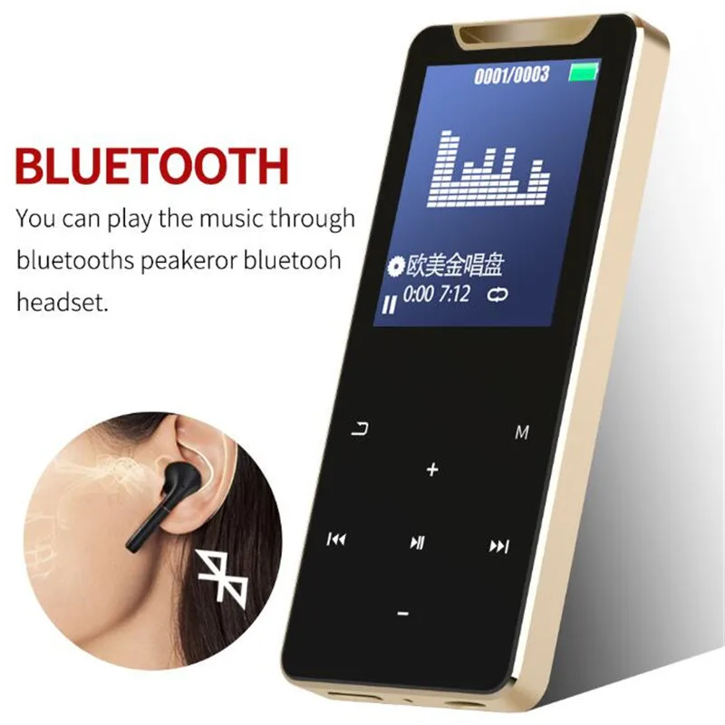 1," беспроводной Bluetooth HiFi HD MP3 MP4 плеер, стерео Бас микрофон наушники, кабель быстрой зарядки, динамик FM Запись и TF слот+ 32 Гб TF карта