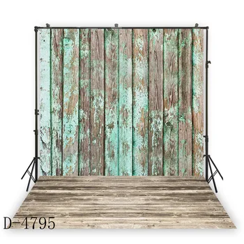 

HUAYI vintage wooden wall and faux wood floor photography background studio props photo booth art fabric backdrop