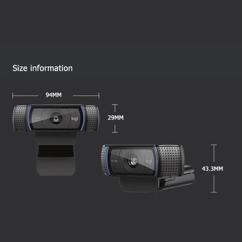 Лидер продаж веб-Камера однотонные Цвет logitech C920 Широкоэкранный Автофокус HD 1080P Встроенный микрофон вебкамера с usb-разъемом для компьютера