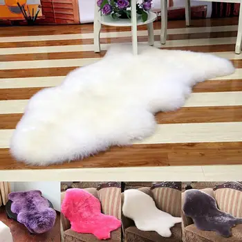 

Soft Washable Wool Throw Rugs Plush Fur Blanket Carpet Seat Pad Carpets Gift Decor Chair Cover Fluffy Rug