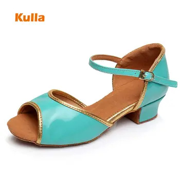 

Woman's kids Latin Dance shoes Women Girls Ballroom Tango Salsa Dancing Shoes Ladies Children‘s Jazz Low Heels Sandals Size24-40