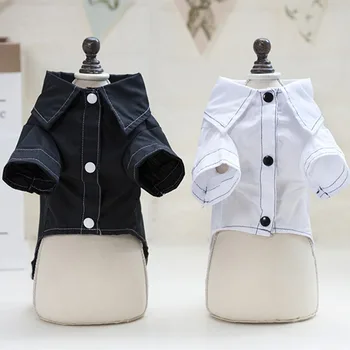 

Spring and Summer Leisure Styles Pet Dogs Clothing Comfortables Breathable Fashion Cute Black and White Shirt Small Dog Clothing