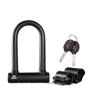 

Bicycle U Lock Anti-Theft MTB Road Mountain Bike Motorcycle Lock Bicycle Accessories Security Locks 16mm + Mount Bracket 2 Keys