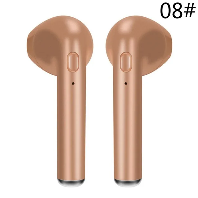 TWS i7s мини беспроводные Bluetooth наушники Широкая совместимость в ухо стерео гарнитура для беспроводной гарнитуры для всех смартфонов - Цвет: 2 gold with cable