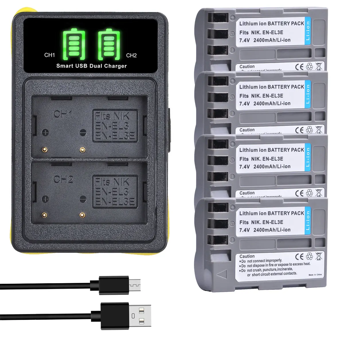 Batería PATONA EN-EL3E 2000mAh Compatible Con Nikon D40, D50, D70, D80, D90, D200, D300, D700 Y Otros - Repuesto Premium