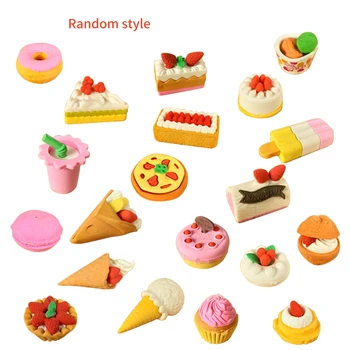 

20pcs/lot Novelty Cute Ice Cream Rubber Erasers Kawaii Cake Pencil Erasers For Kids Gift School Office Supplies Stationery