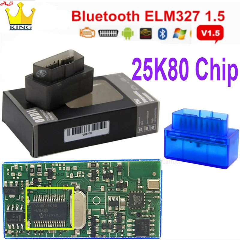 Tanio Mini ELM327 V1.5 PIC18F25K80 OBD2 czytnik kodów