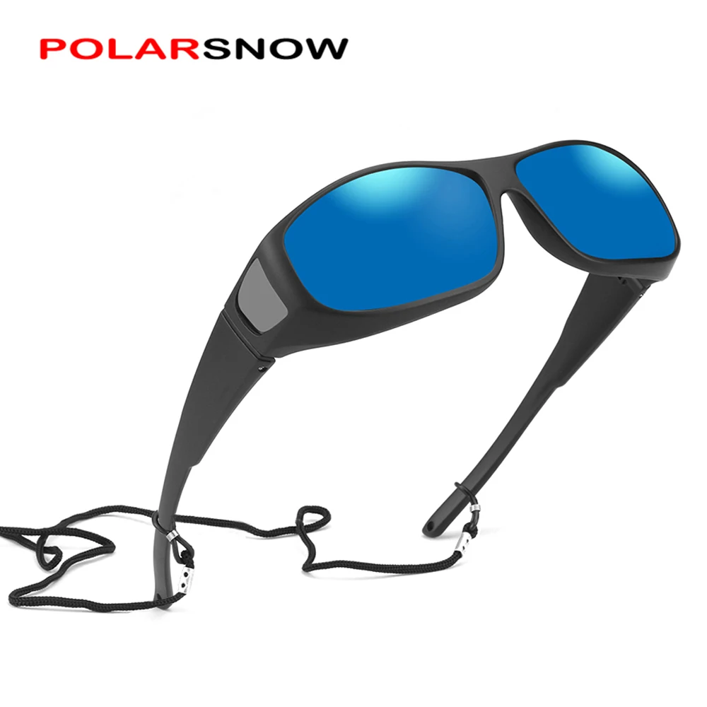POLARSNOW Fishing Sunglasses Polarized Sun Glasses Men Women Fit Over Glasses for Prescription Moypia Glasses Brand Designer