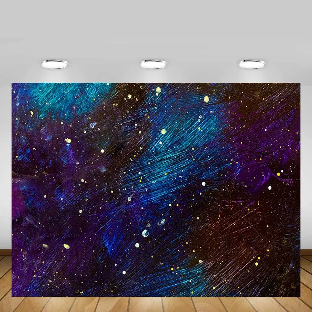 

Mehofond Hand Painted Starry Sky Backdrop Fantasy Night Star Baby Birthday Photography Backgrounds for Photo Studio Photophone