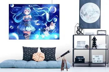 

[Self-Adhesive] 3D Hatsune Miku 947 Japan Anime Wall Stickers Mural Decal Wall Murals AJ WALLPAPER Belly
