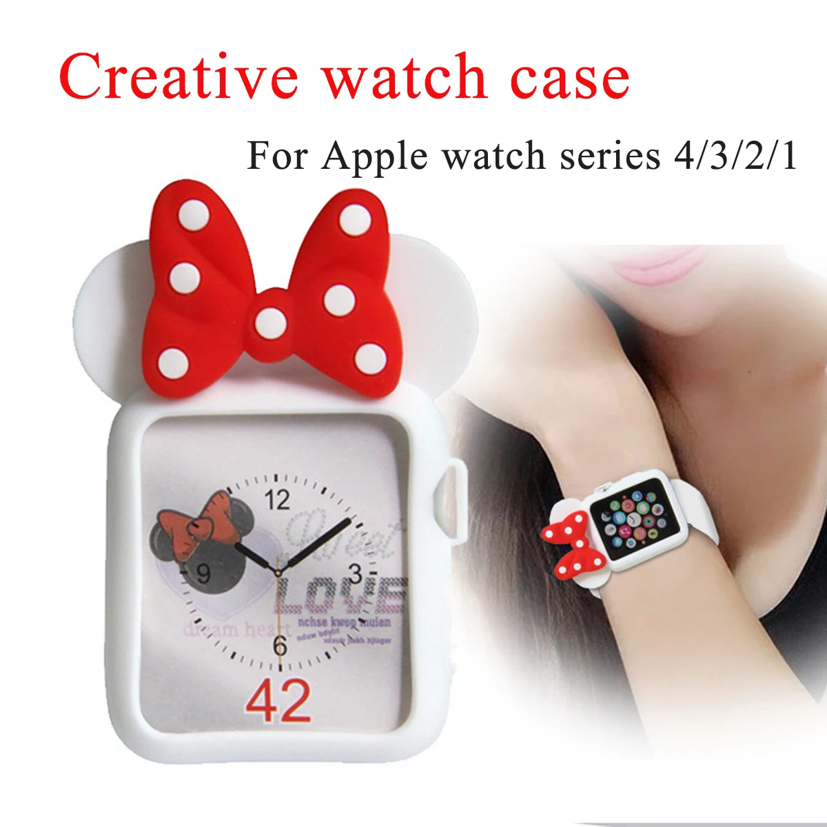 Женский и мужской силиконовый чехол с рисунком для apple watch series 4 3 2 1 Милый защитный чехол для iWatch 44 мм 42 мм 40 мм 38 мм