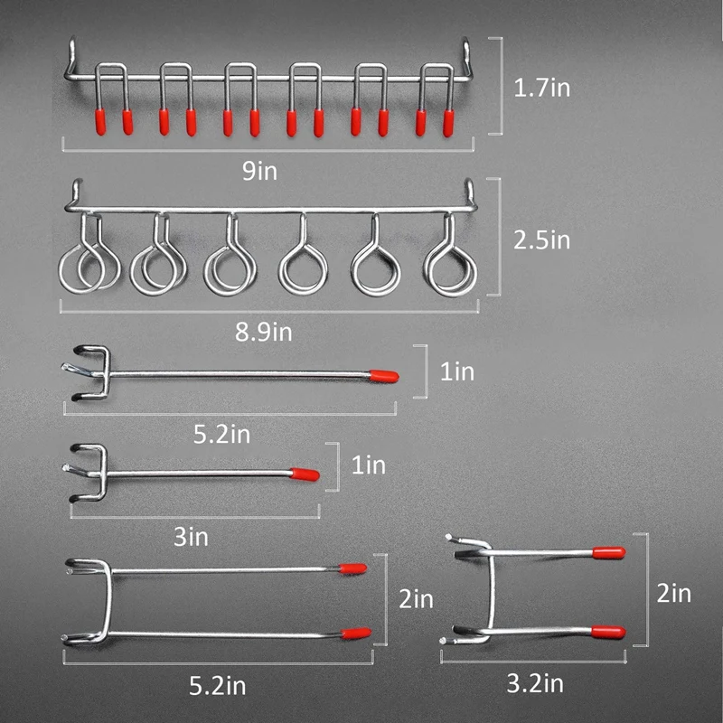 52 шт. крючков для Pegboard, набор крючков для хранения дома, система, набор вешалок для инструментов, для гаража, кухни, мастерской, органайзер, утилита, хо