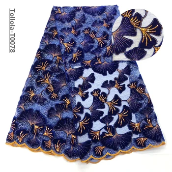 

Velvet Lace Fabric for Dresses Latest Nigerian French Tulle Lace with Sequin High Quality African Sequins Lace Fabric