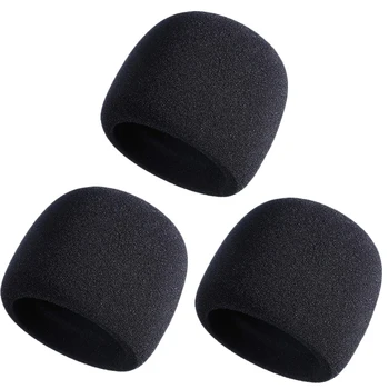 

NEW-Mic Cover Sponge Microphone Windscreen For Blue Yeti, Yeti Pro Condenser Microphone (Black, 3 Pack)