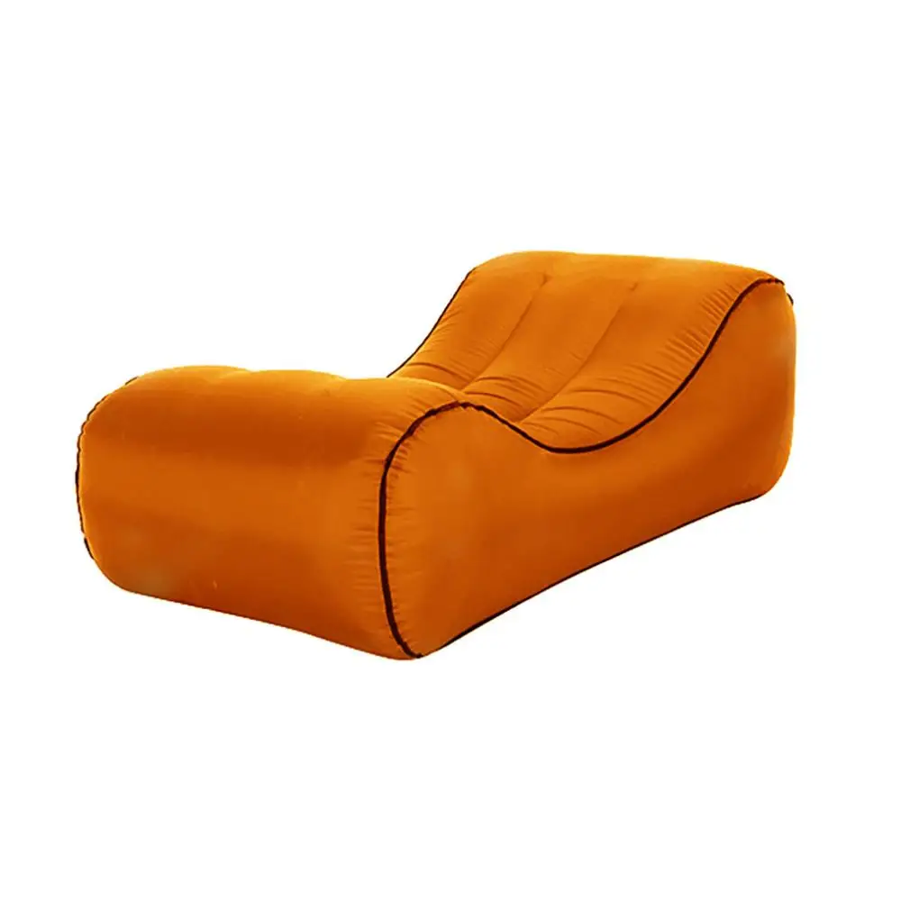 Водонепроницаемый надувной матрас пляжная кровать открытый воздушный диван ленивый портативный надувной кемпинг кровать пляж надувной диван - Цвет: Orange  Size S
