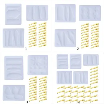 

Crystal Epoxy Resin Mold Hair Clip Barrette Casting Silicone DIY Crafts Mould