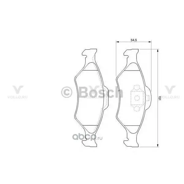 0986424645 BOSCH ДИСКОВЫЕ КОЛОДКИ ПЕРЕДНИЕ