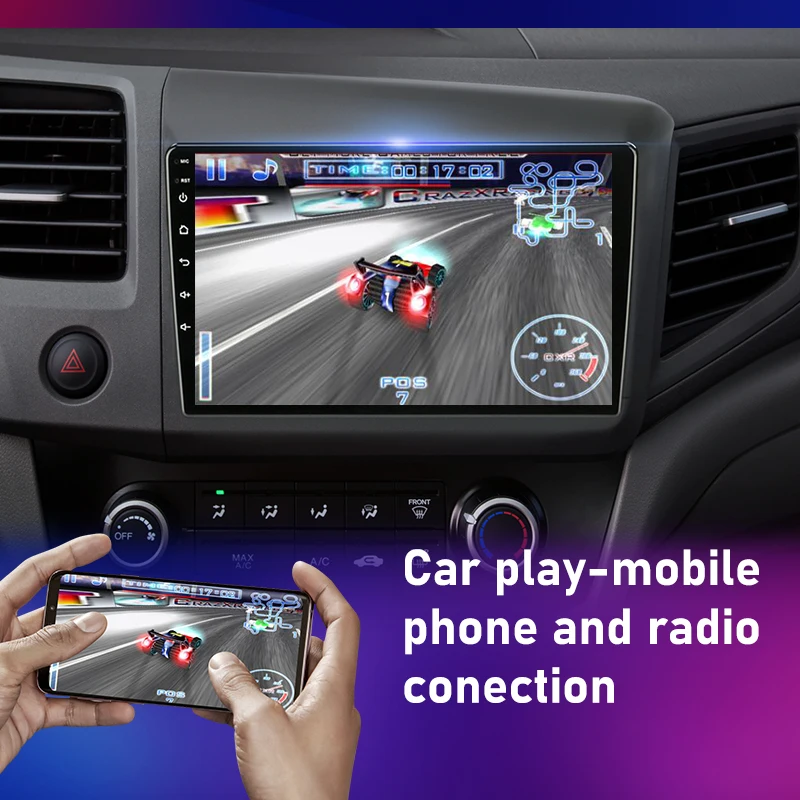 For Honda Civic 2012-2015 Android Car Radio 2 Din GPS navigation Multimedia Video Player RDS DSP 4G DVD Screen Floating stereo