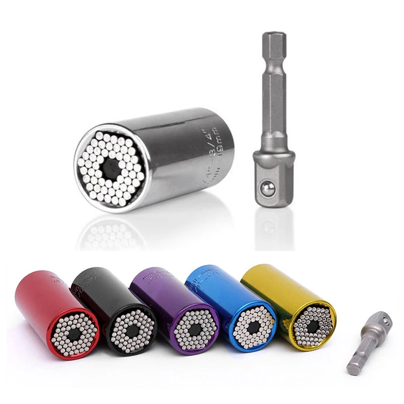 

Bicycle Repair Tool Multifunctional Conversion Socket Hexagon Screw Nut Socket 7-19mm Ratchet Wrench Universal Socket Kit