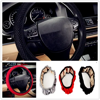 

38cm Car Steering wheel Cover Anti-Slip net styling Auto for KIA RIO K3 K4 K5 Sportage SORENTO venga Hyundai Avante Sonata