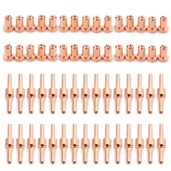 

60pcs Red Copper Extended Long Plasma Cutter Tip Electrodes&Nozzles Kit Consumable For PT31 LG40 40A Cutting Welder Torch