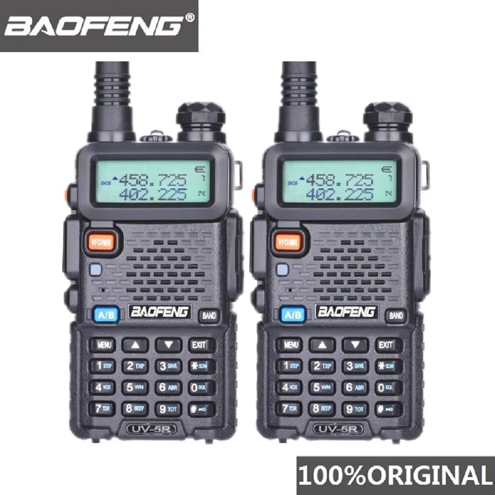 2 шт. Baofeng UV-5R Двухканальные рации VHF/UHF 136-174 мГц и 400-520 мГц Dual Band двухстороннее Радио Baofeng UV5R Портативный трансивер радиостанция рация автомобильная радиостанции баофенг рация портативная