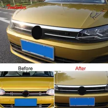 Tonlinker Exterior Up Racing Grills Cover case Sticker for Volkswagen POLO Car Styling 1 PCS Stainless steel Cover Sticker