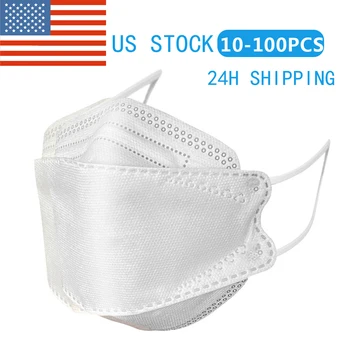 

US Stock 10-100 PCS 4-layer Disposable face Mask Mouth Face Cotton Mouth Masks Anti-Dus Filter Against Droplet 24H Shipping