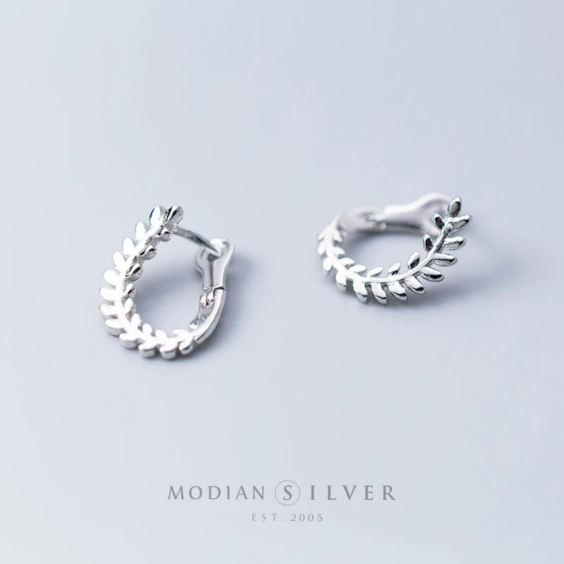 

Modian Silver 925 Jewelry Tree of Life Hoop Earrings for Women 925 Sterling Silver Leaves Anti-allergy Fine Jewelry Gifts