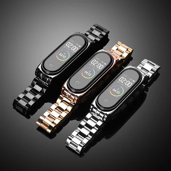 

Metal watch band For Mi Band 5 4 Strap Stainless Steel For Xiaomi Mi Band 4 mi band5 Strap Bracelet Miband3 Wristband