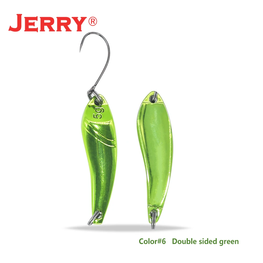 Jerry3g 5 г микро ложка блесна безделушки литья джигггинг льда рыболовные приманки Вольфрам Сверхлегкий - Цвет: green