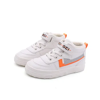 

Children's White Shoes 2020 New Lightweight Fashion Children's Shoes Velcro Plus Velvet Warm Rubber Bottom Cotton Shoes